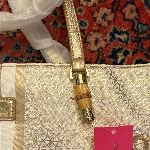 Lilly Pulitzer Gold and Cream Tote - Picture 2 of 7